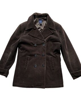 Gap Vintage 1990s Women’s Brown Corduroy Peacoat Jacket Size Small